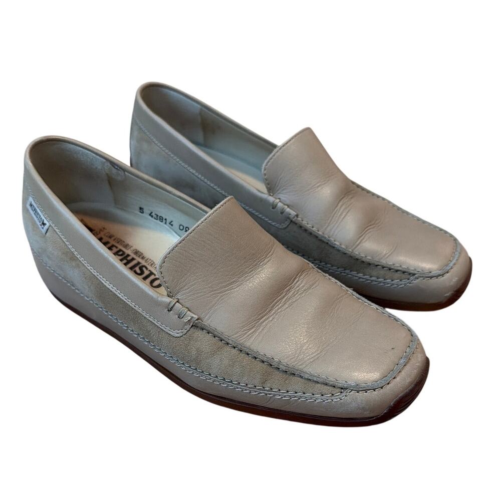 Mephisto Beige Leather Suede Air Relax Comfort Loafers Women's 6.5